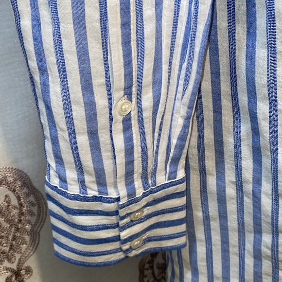 J. CREW BLUE/WHITE BOY SHIRT LONG SLEEVES BUTTON-DOWN POCKET SZ 2 - Picture 11 of 15